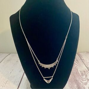 Dainty Silvertone Two-Layer Necklace, 18”-20” Adjustable, 🐝